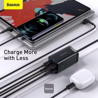 Încărcător rapid Baseus pentru rețea GaN3 Pro, 2x USB-C, 2x USB 65W negru