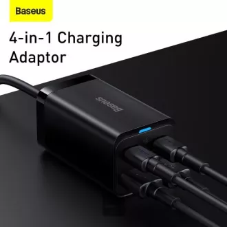 Încărcător rapid Baseus pentru rețea GaN3 Pro, 2x USB-C, 2x USB 65W negru