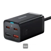 Încărcător rapid Baseus pentru rețea GaN3 Pro, 2x USB-C, 2x USB 65W negru