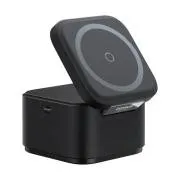 Încărcător wireless magnetic Baseus MagPro 3 în 1, 25W, negru cosmic