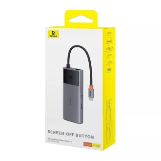 Hub Baseus Seria 2 USB 6 în 1 (USB-C/HDMI4K60Hz/USB-C(10Gbps)/USB-A(10Gbps)/RJ45/USB-C(PD) gri