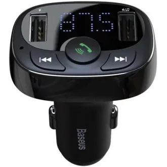 Transmițător FM Bluetooth MP3 Baseus cu încărcare 2xUSB 3.4A, negru