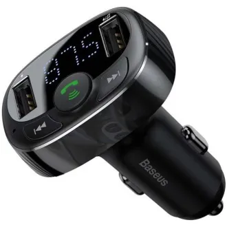 Transmițător FM Bluetooth MP3 Baseus cu încărcare 2xUSB 3.4A, negru