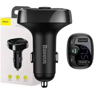 Transmițător FM Bluetooth MP3 Baseus cu încărcare 2xUSB 3.4A, negru