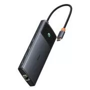 Stație de andocare Baseus Metal Gleam II Series 10 în 1 USB-C HUB, Negru Cosmic