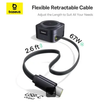 Suport de încărcare wireless magnetic Baseus PicoGo Series 2 în 1 Qi2 67W Negru