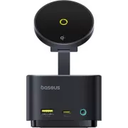 Stație de încărcare Baseus MagPro 7-în-1 cu încărcare wireless de 15W, Negru Cosmic