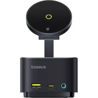 Stație de încărcare Baseus MagPro 7-în-1 cu încărcare wireless de 15W, Negru Cosmic Stație de încărcare Baseus MagPro 7-în-1 cu încărcare wireless de 15W, Negru Cosmic