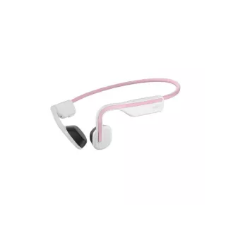 Shokz OpenMove, căști Bluetooth în fața urechilor, roz