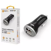 Încărcător auto inteligent ALIGATOR 3.4A, 2xUSB, smart IC, negru