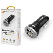 Încărcător auto inteligent ALIGATOR 3.4A, 2xUSB, smart IC, negru