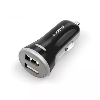 ALIGATOR Încărcător auto inteligent 3.4A, 2xUSB, smart IC, negru, cablu USB-C ALIGATOR Încărcător auto inteligent 3.4A, 2xUSB, smart IC, negru, cablu USB-C
