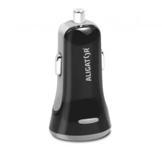 ALIGATOR Încărcător auto inteligent 3.4A, 2xUSB, smart IC, negru, cablu USB-C ALIGATOR Încărcător auto inteligent 3.4A, 2xUSB, smart IC, negru, cablu USB-C