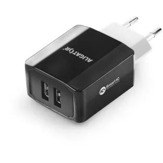 Încărcător de rețea inteligent ALIGATOR 3.4A, 2xUSB, smart IC, negru, cablu pentru iPhone/iPad 2A