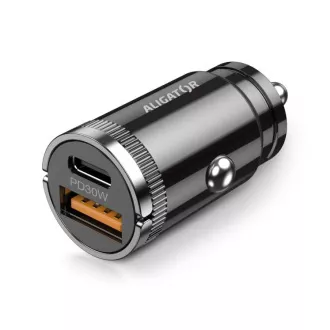 Mini încărcător auto Aligator Power Delivery 30W, USB-C + USB-A Mini încărcător auto Aligator Power Delivery 30W, USB-C + USB-A