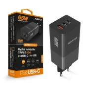 Încărcător Aligator PD65W, 2USB-C, 1xUSB-A, negru