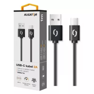 ALIGATOR Cablu de date 2A, USB-C negru ALIGATOR Cablu de date 2A, USB-C negru