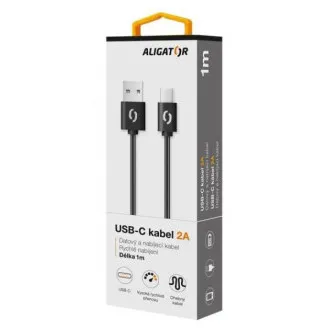 ALIGATOR Cablu de date 2A, USB-C negru ALIGATOR Cablu de date 2A, USB-C negru