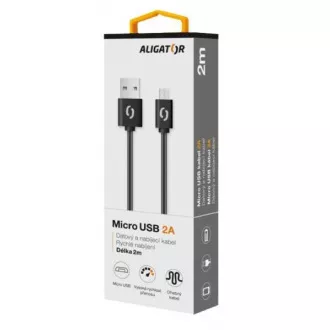 ALIGATOR Cablu de date 2A micro USB 2 m negru ALIGATOR Cablu de date 2A micro USB 2 m negru
