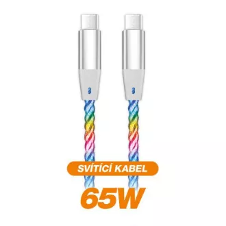 Cablu de date ALIGATOR LIGHT 3A, 65W USB-C/USB-C 1.2m