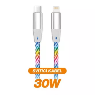 Cablu de date ALIGATOR LIGHT 3A, 30W USB-C/Lightning 0.5m