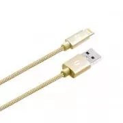 Cablu ALIGATOR PREMIUM 2A, Lightning 2m, auriu