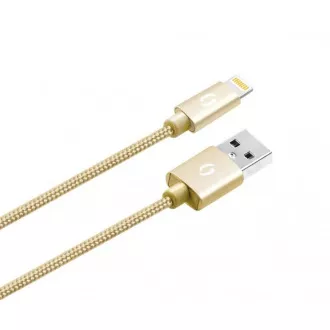 Cablu ALIGATOR PREMIUM 2A, Lightning 2m, auriu
