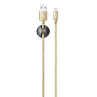 Cablu ALIGATOR PREMIUM 2A, Lightning 2m, auriu