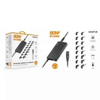 Adaptor universal pentru laptopuri cu 16 conectori interschimbabili si USB, 90W Adaptor universal pentru laptopuri cu 16 conectori interschimbabili si USB, 90W