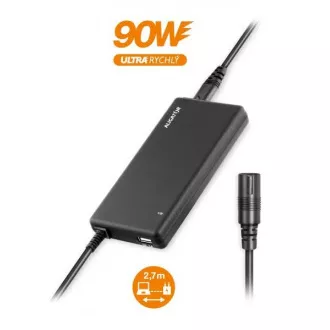 Adaptor universal pentru laptopuri cu 16 conectori interschimbabili si USB, 90W Adaptor universal pentru laptopuri cu 16 conectori interschimbabili si USB, 90W