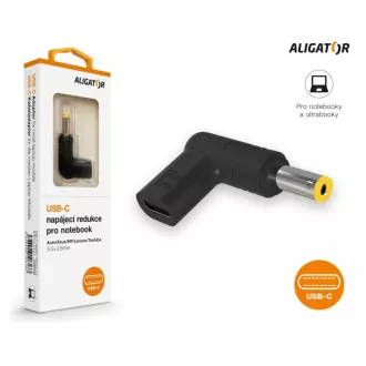 Adaptor de alimentare Aligator USB-C 5,5x2,5mm pentru laptopuri Acer/Asus/HP/Lenovo/Toshiba