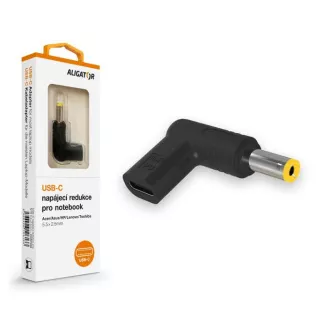 Adaptor de alimentare Aligator USB-C 5,5x2,5mm pentru laptopuri Acer/Asus/HP/Lenovo/Toshiba