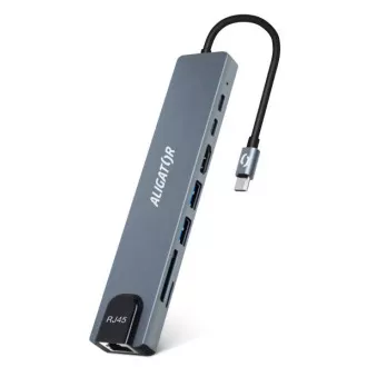 Aligator Stație de andocare USB-C / Hub 8 în 1 (USB-C / 2xUSB / SD / MicroSD / HDTV / RJ45) Aligator Stație de andocare USB-C / Hub 8 în 1 (USB-C / 2xUSB / SD / MicroSD / HDTV / RJ45)