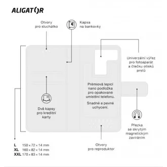 Husă ALIGATOR UNIVERSE, mărimea XL(160*81) roz-auriu