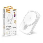 ALIGATOR Powerbank cu încărcare wireless ALIGATOR Mag-Bank, proiectat pentru Magsafe, 5000mAh, alb
