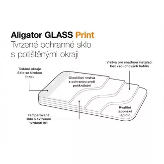 Alligator de protecție din sticlă temperată GLASS PRINT, Xiaomi Redmi A2, negru, ecran complet adeziv Alligator de protecție din sticlă temperată GLASS PRINT, Xiaomi Redmi A2, negru, ecran complet adeziv