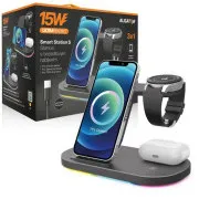 Aligator Smart Station S cu încărcare wireless 3in1, 15W