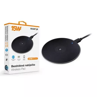 Incarcator wireless ALIGATOR Aligator Pad 15W negru