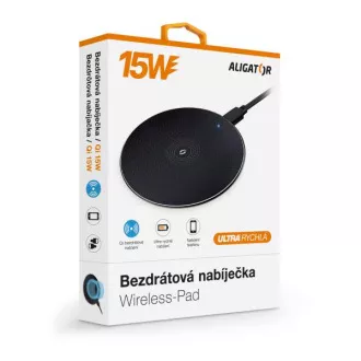 Incarcator wireless ALIGATOR Aligator Pad 15W negru
