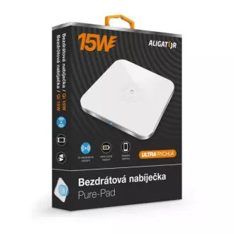 Încărcător wireless ALIGATOR Aligator Pure-Pad 15W, alb