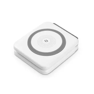 Încărcător fără fir ALIGATOR Mag-Book 2 în 1, conceput pentru încărcarea MagSafe și Apple Watch, 15W, alb