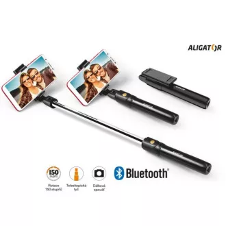 Selfie stick Bluetooth ALIGATOR HA12, negru