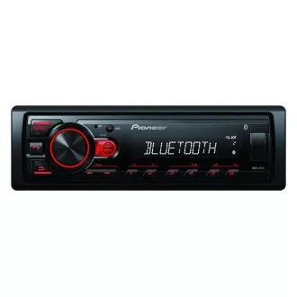 Radio auto Pioneer MVH-230 cu USB și Bluetooth cu microfon integrat roșu Radio auto Pioneer MVH-230 cu USB și Bluetooth cu microfon integrat roșu