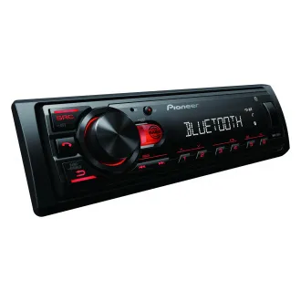 Radio auto Pioneer MVH-230 cu USB și Bluetooth cu microfon integrat roșu Radio auto Pioneer MVH-230 cu USB și Bluetooth cu microfon integrat roșu