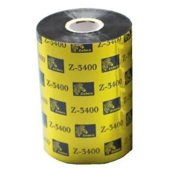 Bandă Zebra 3400 ceară/rezină. lățime 110 mm. lungime 450 Bandă Zebra 3400 ceară/rezină. lățime 110 mm. lungime 450