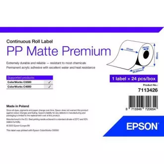 PP Matte Label Premium, Cont. Rolă, 51mm x 29mm