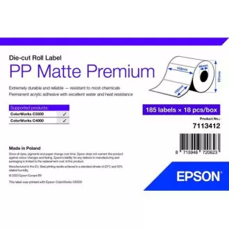 Etichetă PP mată Premium, 102 mm x 152 mm, 185 etichete