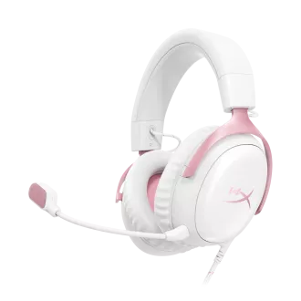 Căști de gaming HP HyperX Cloud III alb/roz Căști de gaming HP HyperX Cloud III alb/roz