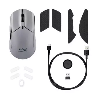 HyperX Pulsefire Haste 2 Pro/Gaming/Optic/Drepți/26.000 DPI/USB+BT/Gri