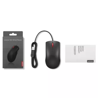 Lenovo 120/Office/Optic/1600 DPI/USB cu fir/Negru
